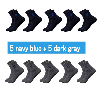 20 Pairs Men’s Cotton Breathable Crew Socks Sweat Absorbent Deodorant Business Casual Socks Gift Set