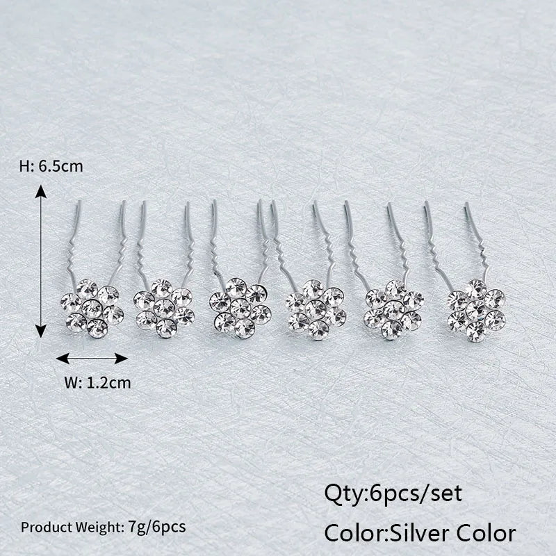 Miallo Bridal Hair Accessories - Top-Rated Rhinestone & Pearl Hair Pins for Brides Silver HS6014