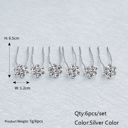 Miallo Bridal Hair Accessories - Top-Rated Rhinestone & Pearl Hair Pins for Brides Silver HS6014