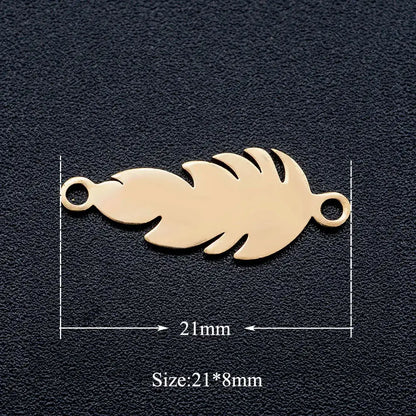 5pcs Angel Wing DIY Charms 316 Stainless Steel Jewelry Connectors JA346-2x5