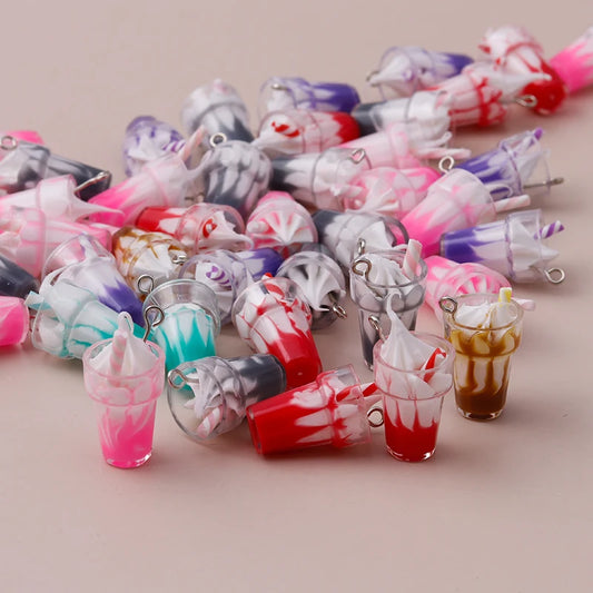 Charming 3D Resin Ice Cream Pendants for DIY Jewelry Creations