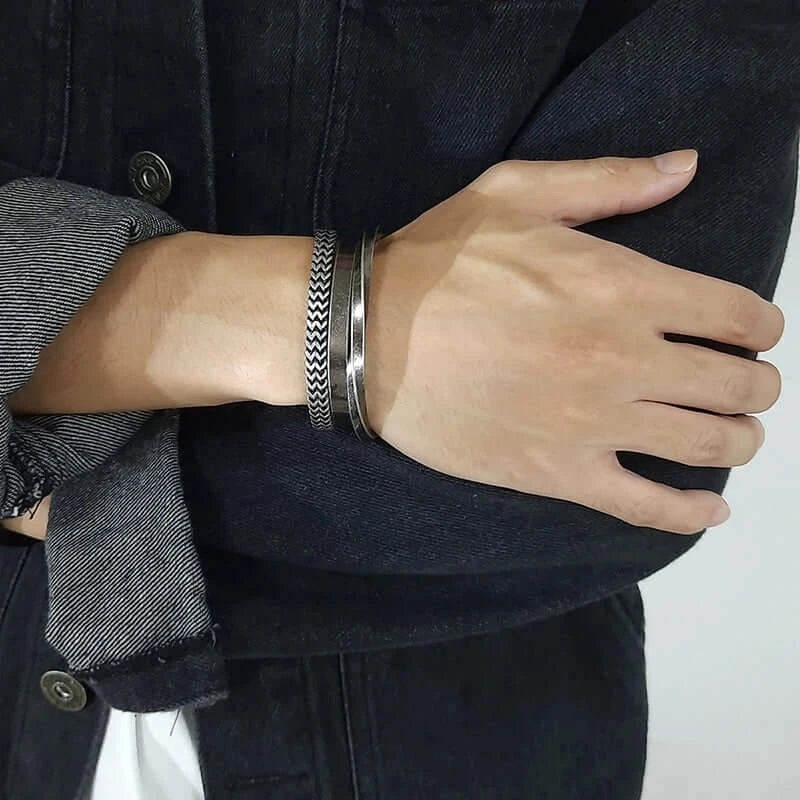 Vnox Vintage Men's Bracelet Set Retro Stainless Steel Gothic Jewelry