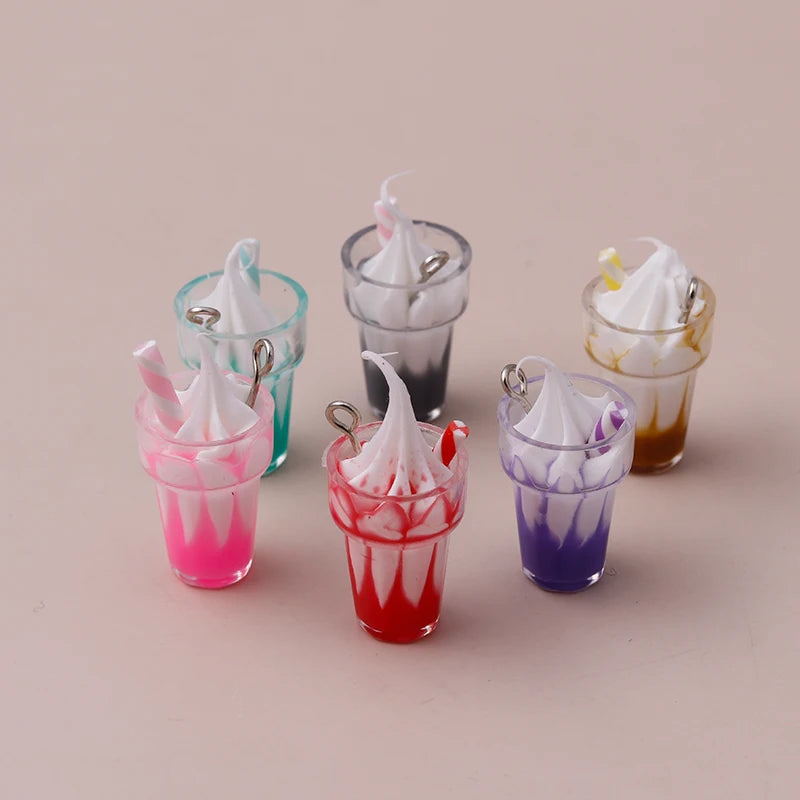 Charming 3D Resin Ice Cream Pendants for DIY Jewelry Creations