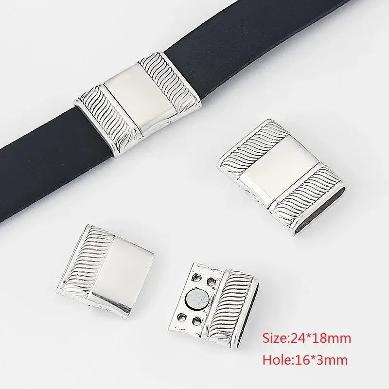3 Sets Alloy Flat Magnetic Clasp Connectors for DIY Jewelry Making Style 5