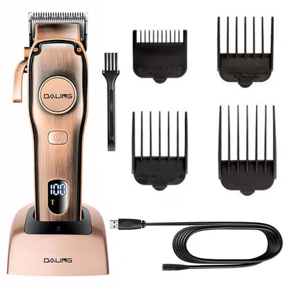 Cordless Professional Rechargeable Hair Trimmer For Men Adjustable Beard Clipper Lithium Ion Fast Charging Stainless Steel Blade