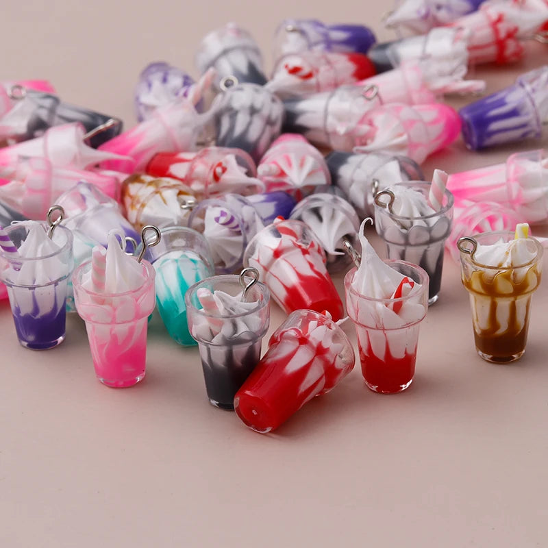 Charming 3D Resin Ice Cream Pendants for DIY Jewelry Creations