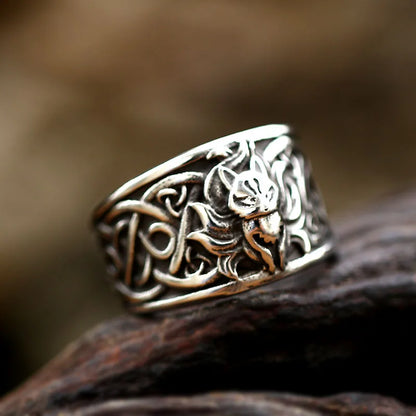 Odin's Raven Viking Rings Set for Men - Norse Mythology Wolf Totem Jewelry