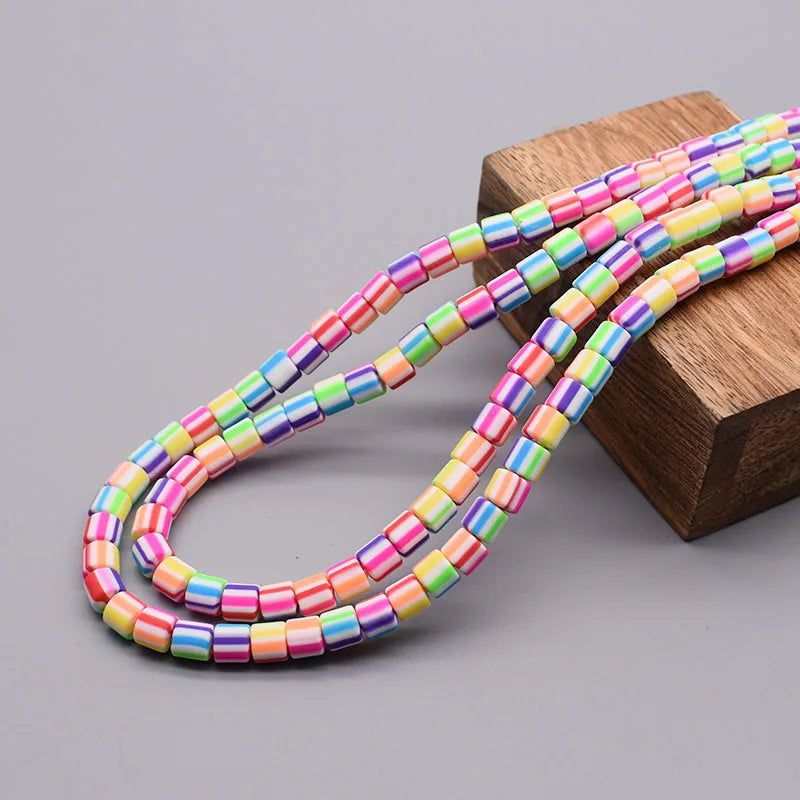 Vibrant Polymer Clay Tube Spacer Beads for DIY Jewelry and Bracelets