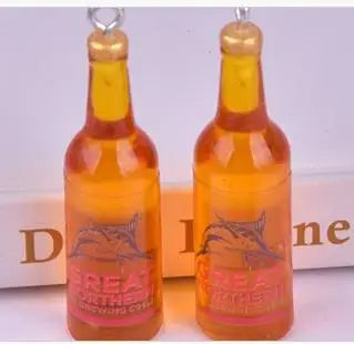 Trendy Resin Beer Bottle Charms Set for Jewelry Making and Keychains
