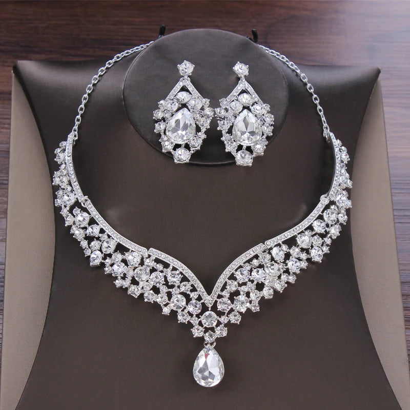 Baroque Crystal Water Drop Bridal Jewelry Set - Top-Rated Rhinestone Tiara, Necklace & Earring Gift for Brides