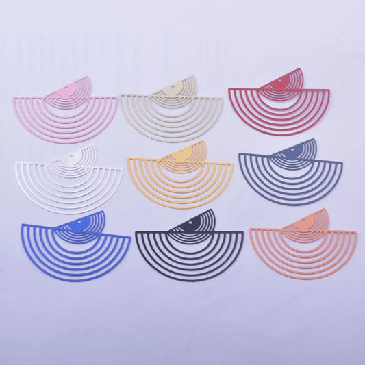 Elegant Brass Fan-Shaped Charms Set for DIY Jewelry Creations 30 Pieces