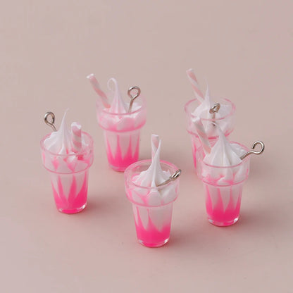 Charming 3D Resin Ice Cream Pendants for DIY Jewelry Creations