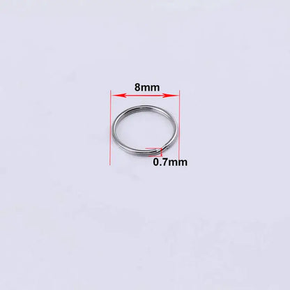 50pcs Stainless Steel Key Ring Connector Findings for Crafting and Jewelry Making 8mm