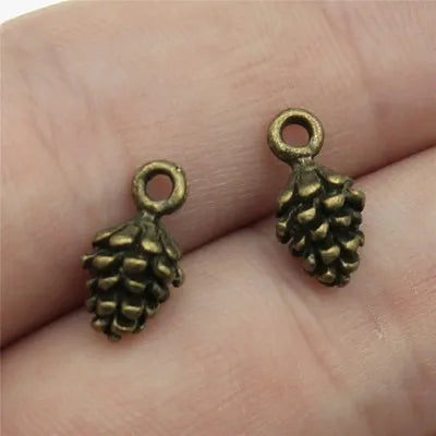 Versatile 3D Pine Cone Charms for DIY Jewelry Making, Set of 20 in Four Elegant Colors