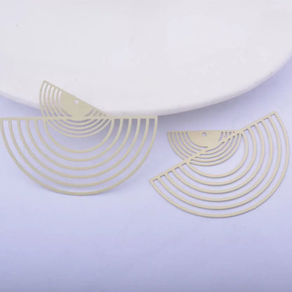 Elegant Brass Fan-Shaped Charms Set for DIY Jewelry Creations 30 Pieces
