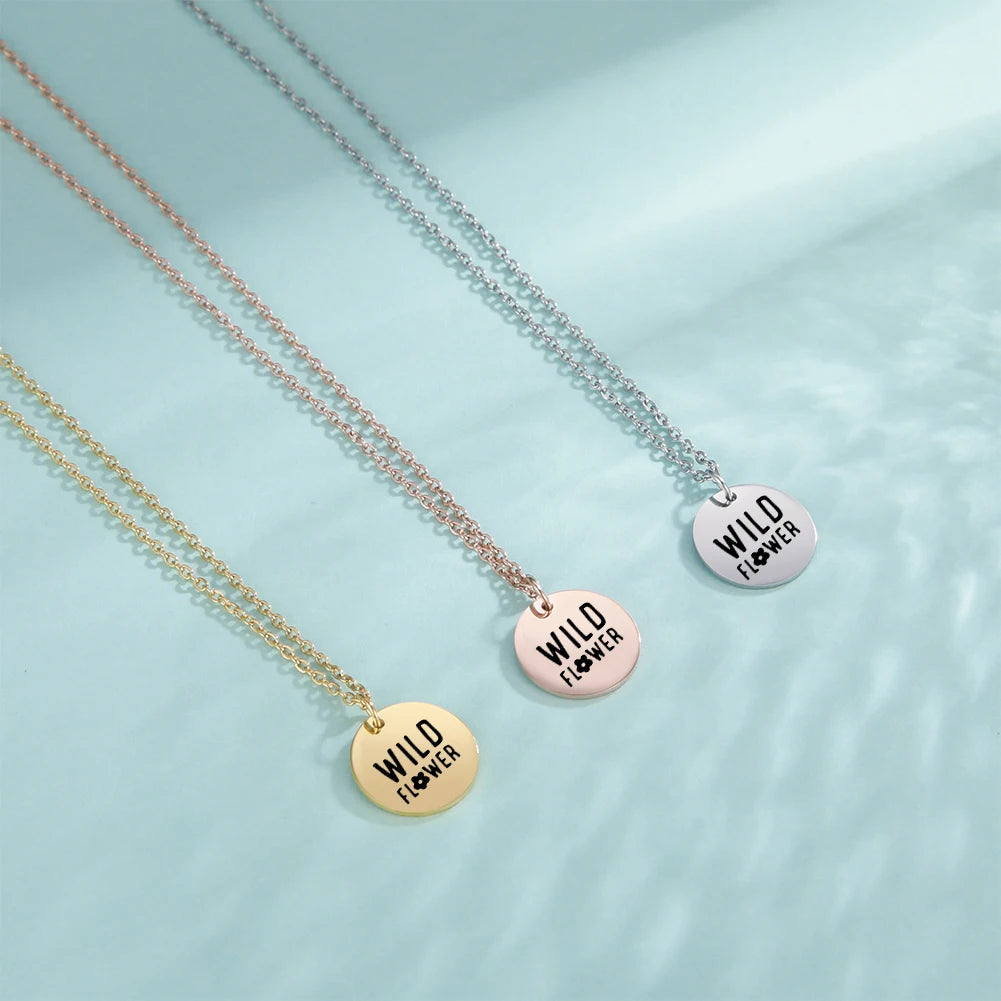 Cazador Stainless Steel Round Pendant Necklace for Women - Elegant Faith and Love Jewelry Gift 2025