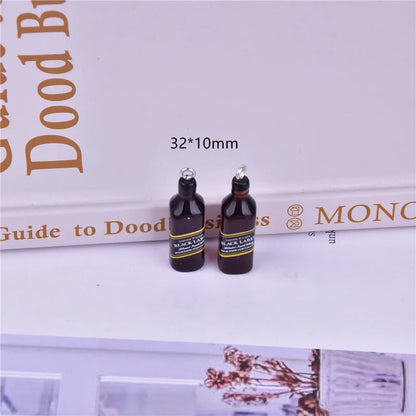 Trendy Resin Beer Bottle Charms Set for Jewelry Making and Keychains