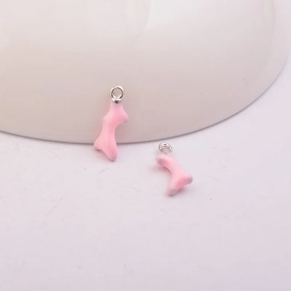 Vibrant Enamel Tree Charms Rhodium Plated Copper Pendants for DIY Earrings Jewelry 10pcs Set