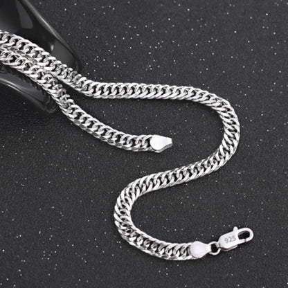 Men's Classic 925 Sterling Silver Figaro Chain Necklace 24 Inch