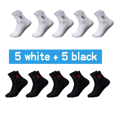 20 Pairs Men’s Cotton Breathable Crew Socks Sweat Absorbent Deodorant Business Casual Socks Gift Set