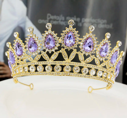 Elegant Lilac Rhinestone Bridal Tiara for Wedding and Special Occasions