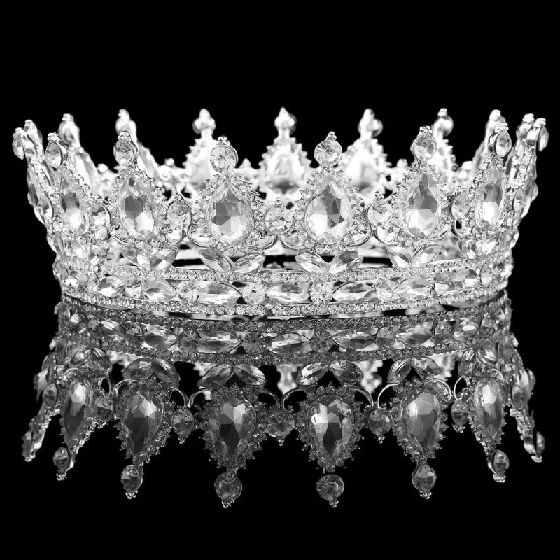 Elegant Royal Pink Crystal Bridal Tiara Crown for Weddings and Pageants