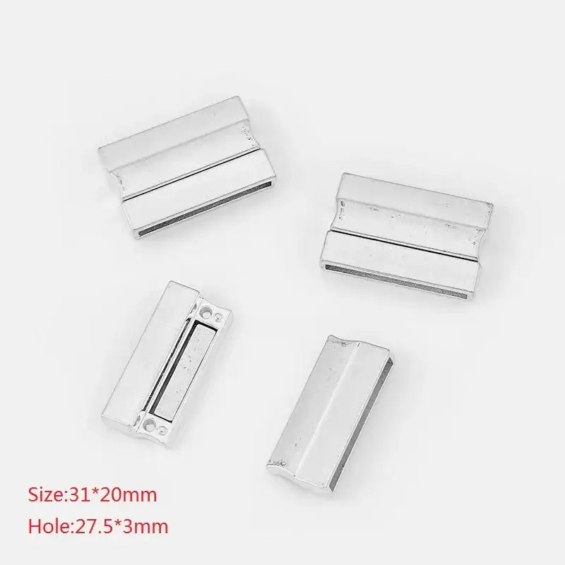 3 Sets Alloy Flat Magnetic Clasp Connectors for DIY Jewelry Making Style 4