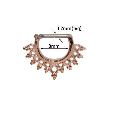 Surgical Steel Indian Nose Septum Ring with Crystal Gem for Women