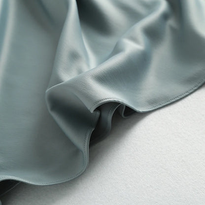 Summer Satin Midi Skirt Women High Waist Elegant Office