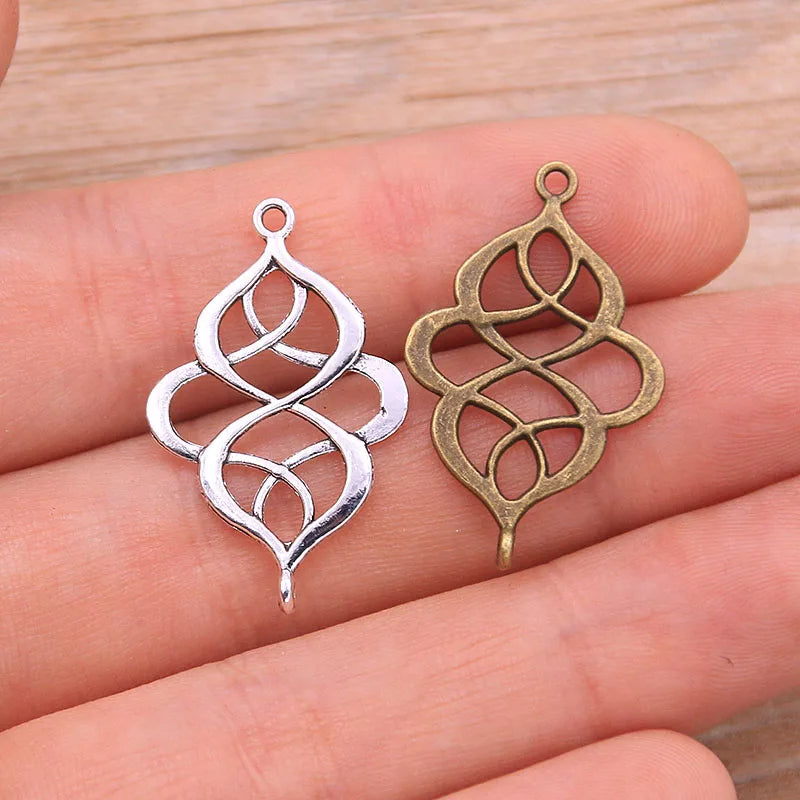 Vintage Zinc Alloy Hollow Number 8 Connectors for DIY Jewelry Crafts, 50 Pieces