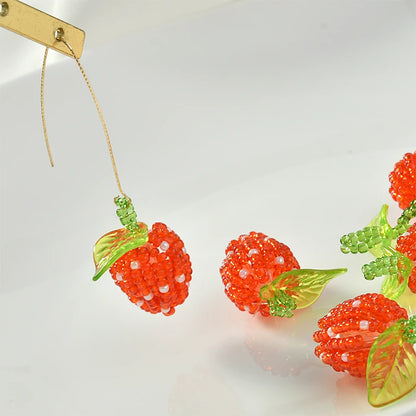 Cute Red Strawberry and Cherry 3D Floating Lock Charms 20 Pieces Handmade DIY Jewelry Earring Accessories