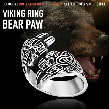 Odin's Raven Viking Rings Set for Men - Norse Mythology Wolf Totem Jewelry