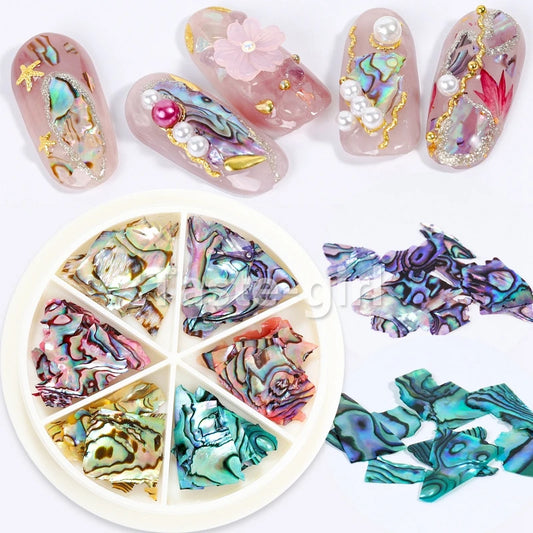 Vibrant 3D Abalone Shell Nail Art Decoration Set for DIY Beauty Salon Creations