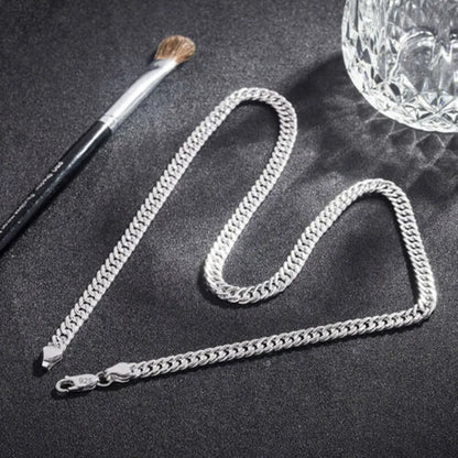 Men's Classic 925 Sterling Silver Figaro Chain Necklace 24 Inch