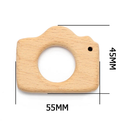 Natural Beech Wood Baby Teethers Set in Animal Shapes - Tortoise, Koala, Whale, Turtle - Food Grade Newborn Toys
