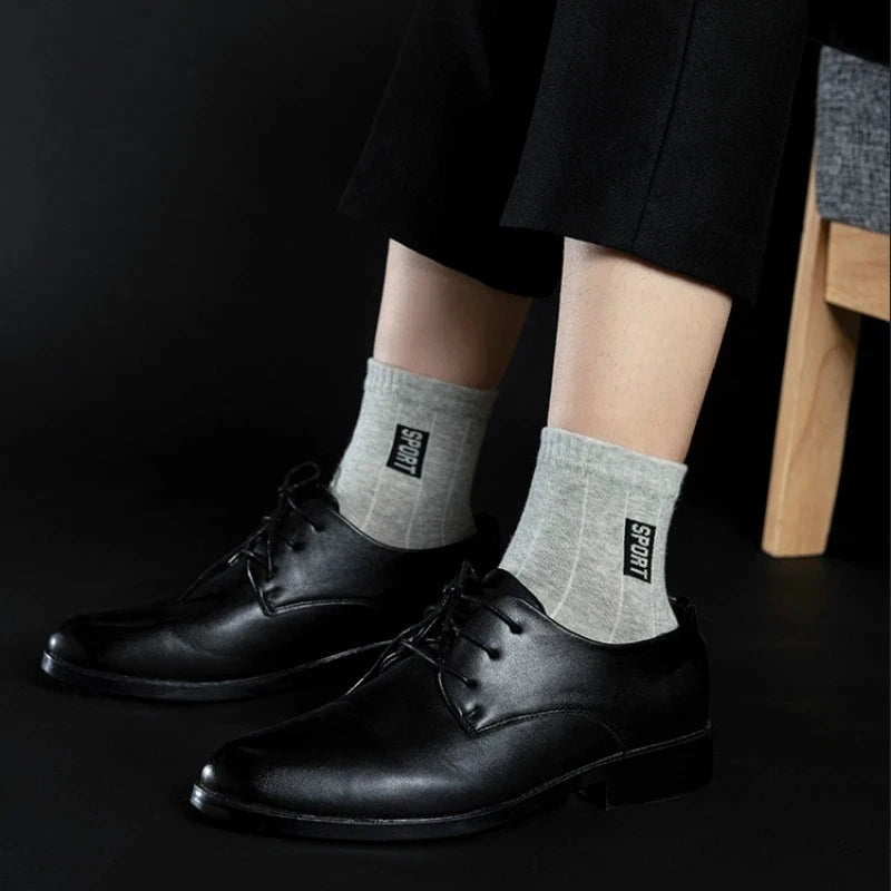 20 Pairs Men’s Cotton Breathable Crew Socks Sweat Absorbent Deodorant Business Casual Socks Gift Set