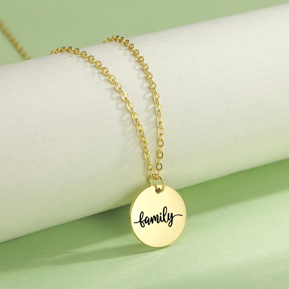 Cazador Stainless Steel Round Pendant Necklace for Women - Elegant Faith and Love Jewelry Gift 2025