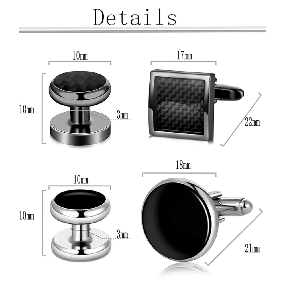 Elegant 10 Piece Mens Cufflinks Set for Weddings and Formal Events
