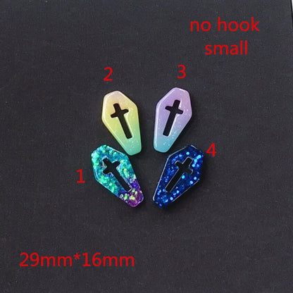 Punk Style Coffin Planchette Resin Charms for DIY Necklace Pendant Making