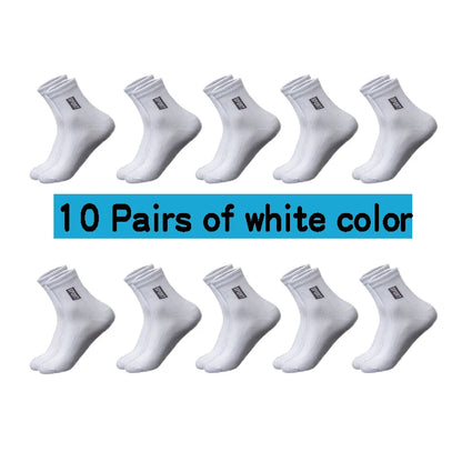 20 Pairs Men’s Cotton Breathable Crew Socks Sweat Absorbent Deodorant Business Casual Socks Gift Set