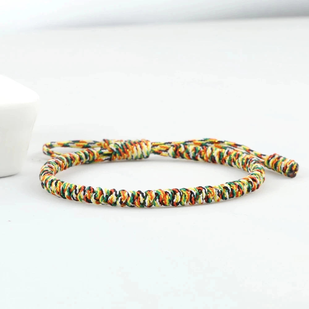 Vibrant Multi Color Lucky Braided Bracelets Unisex Handmade Adjustable Tibetan Charm Jewelry Gifts