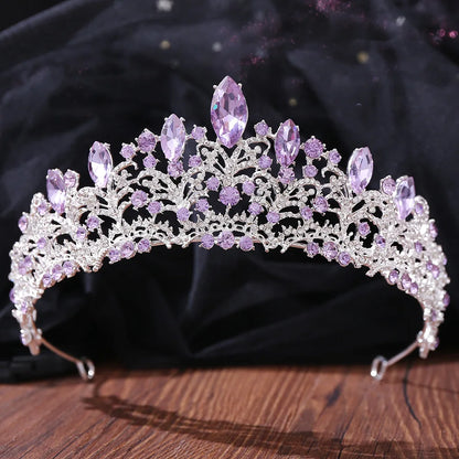 Elegant Lilac Rhinestone Bridal Tiara for Wedding and Special Occasions
