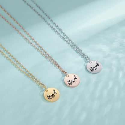 Cazador Stainless Steel Round Pendant Necklace for Women - Elegant Faith and Love Jewelry Gift 2025