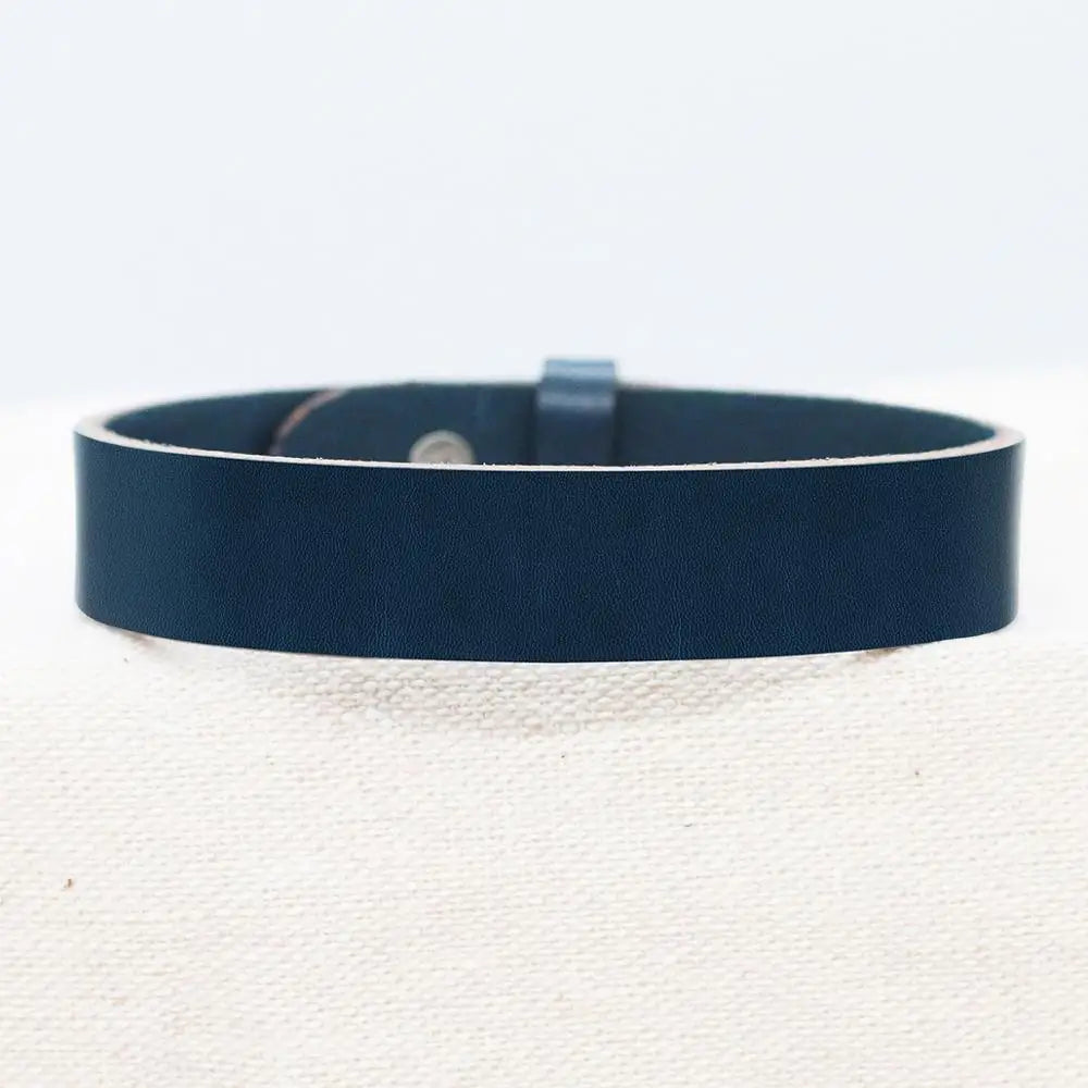 Custom Engraved Leather Bracelet for Men - Personalized Anniversary Gift with Kids Names or Coordinates