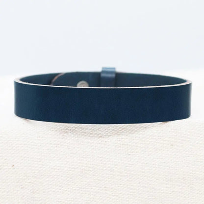 Custom Engraved Leather Bracelet for Men - Personalized Anniversary Gift with Kids Names or Coordinates