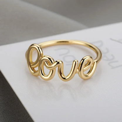 Romantic Geometric Love Ring for Women Stainless Steel Wedding Band