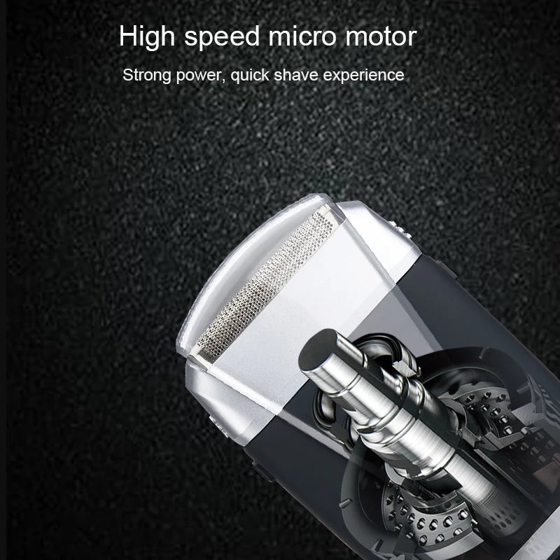 Powerful Electric Shaver for Men Wet Dry Rechargeable USB Razor with Stainless Steel Blades and Fast Charging