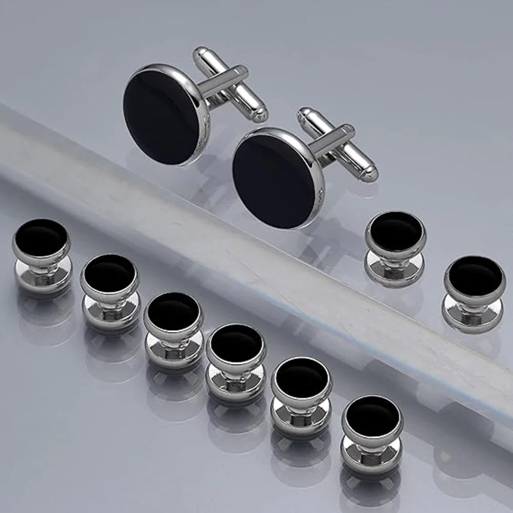 Elegant 10 Piece Mens Cufflinks Set for Weddings and Formal Events