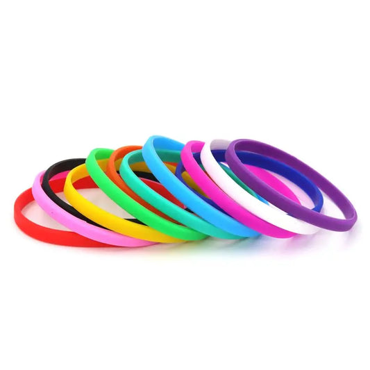 Glow In The Dark Unisex Silicone Fitness Bracelets Set - 5 Colorful Wristbands for Men, Women, and Kids