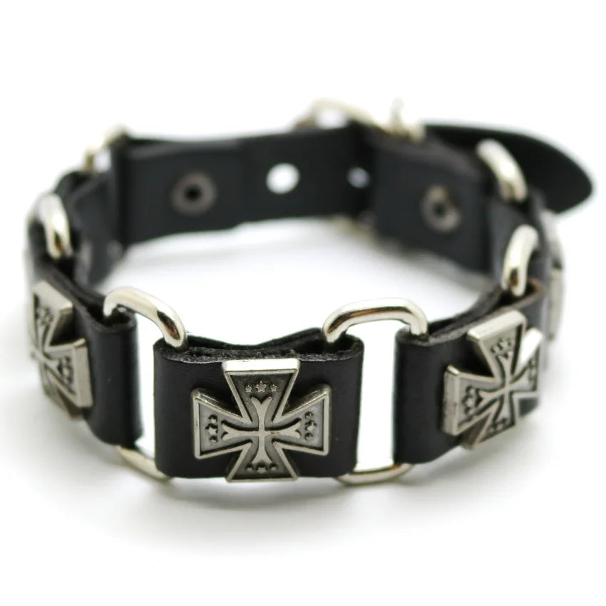 Retro Casual Leather Chain Punk Bracelet For Men Women